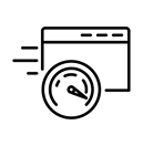 black and white icon for website hosting speed