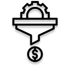 black and white icon for conversion rate optimization
