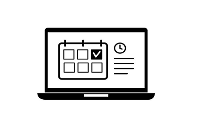custom booking system icon black and white
