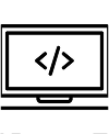 black and white icon for custom software development