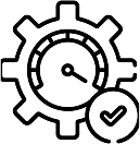 black and white icon of performance optimization