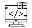 black and white icon of design computer