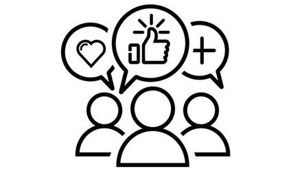 black and white icon for scalable business solutions