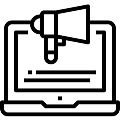 black and white icon for ecommerce digital marketing