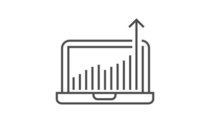 black and white icon for high traffic stability