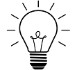black and white icon for lightbulb