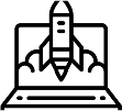 black and white icon for launching