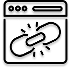 black and white icon for link building strategy seo