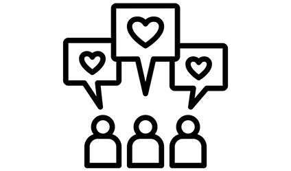 nonprofit engagement black and white icon