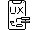 black and white icon for ux design phone