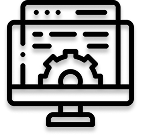 black and white icon for custom software development