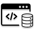 black and white icon for custom laravel development