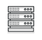 black and white icon for reliable website hosting