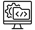 black and white icon for custom software development