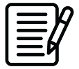 black and white icon of content and QA