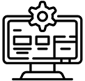 black and white icon of design and customization 