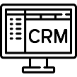 black and white icon for crm platforms