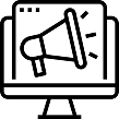 black and white icon for marketing tools