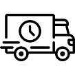black and white icon for shipping solutions