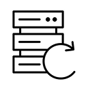 black and white icon for backups