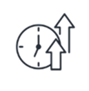 black and white icon for 24/7 security and uptime monitoring