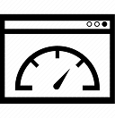 black and white icon for speed optimization