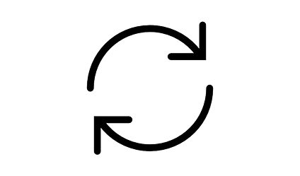 black and white icon for ongoing maintenance