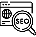 black and white icon for on page seo