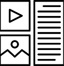 black and white icon for content marketing 