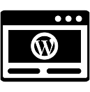 black and white icon of custom wordpress websites
