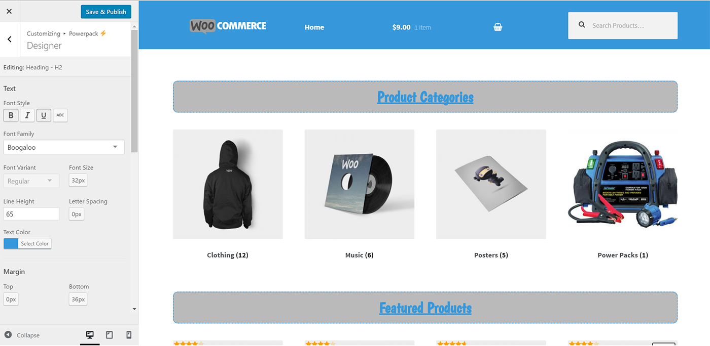 PowerPack update styles example