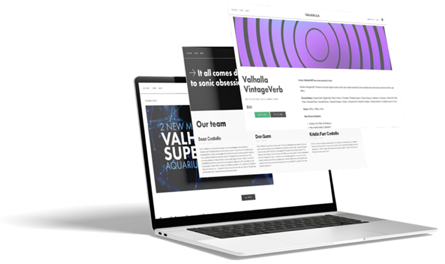 valhalla website on laptop