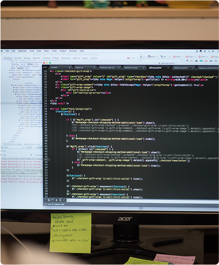 photo of computer with code